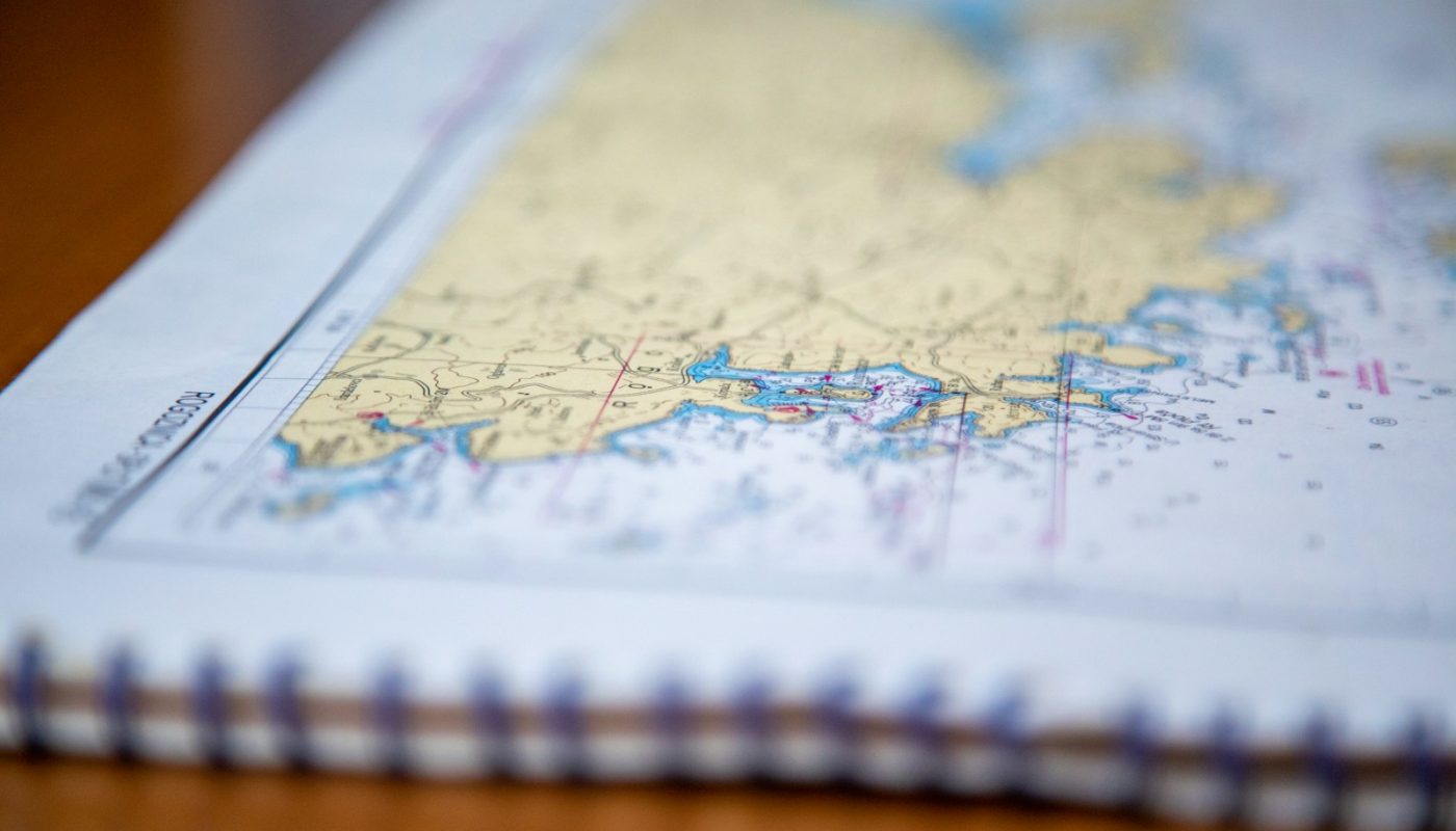 a close up of a map on a table