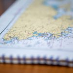 a close up of a map on a table