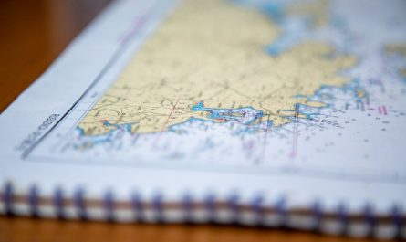 a close up of a map on a table