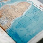 white blue and brown map